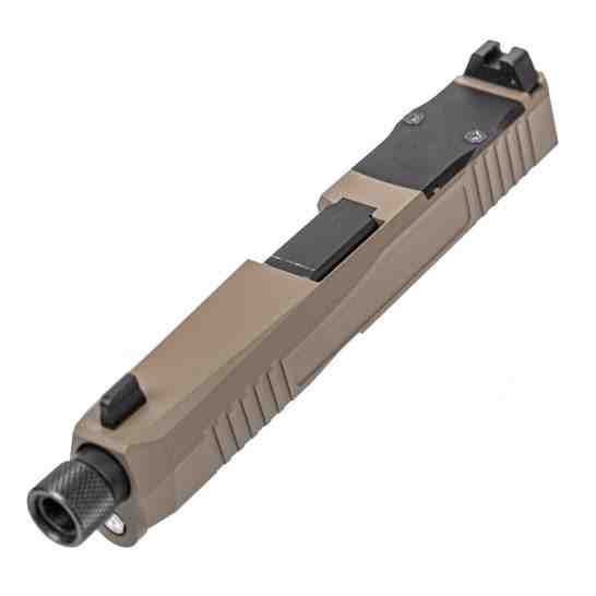 PSA Dagger Complete Doctor Cut Slide Assembly With Threaded Barrel, Extreem Carry Cut, FDE