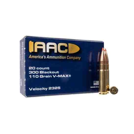 AAC 300 Blackout Ammo 110 Grain V-Max 20rd Box