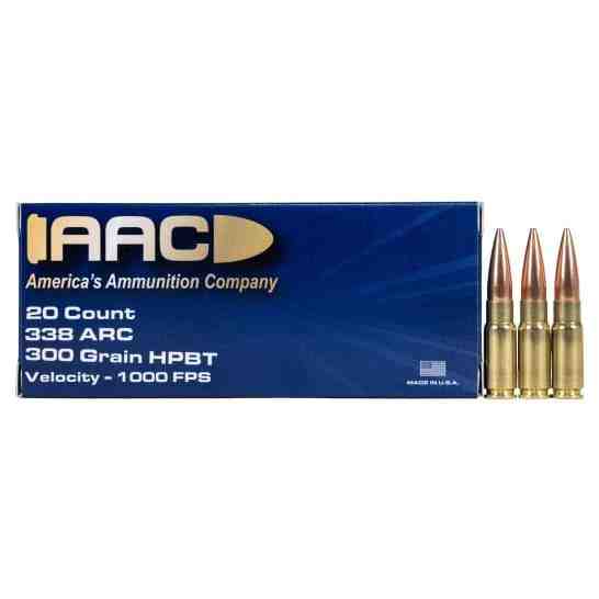 AAC 338 ARC Ammo 300 Grain HPBT 20rd Box