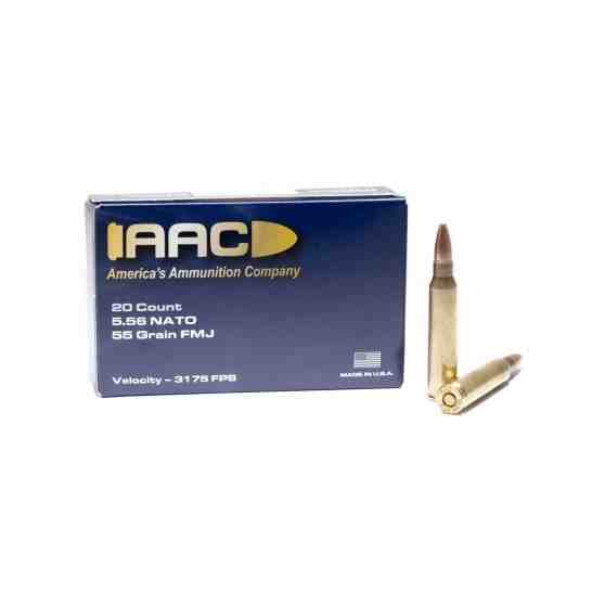 AAC 5.56 Ammo 55 Grain FMJ 20rd Box - AAC556FMJ1-20