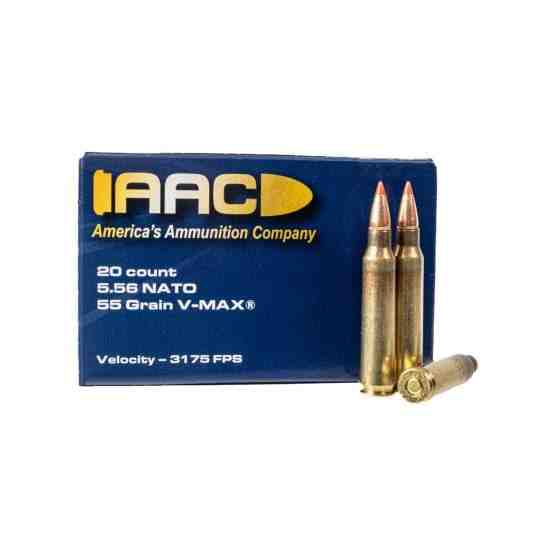AAC 5.56 NATO 55 Grain V-Max w/ Cannelure 20rd Box