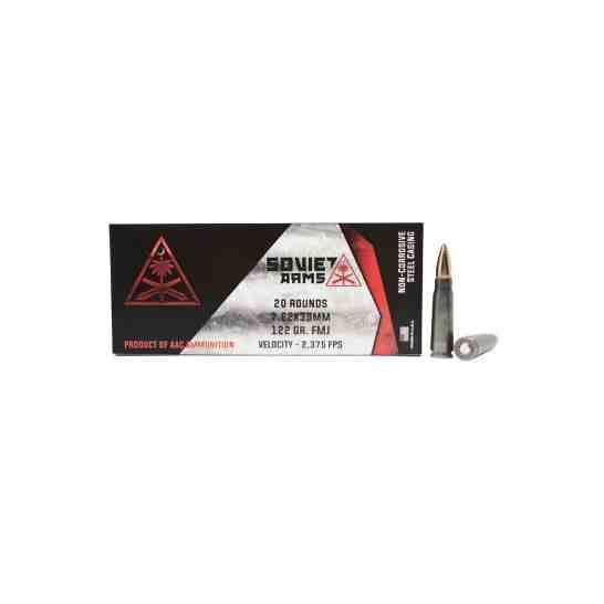 AAC "Soviet Arms" 7.62x39mm 122 Grain FMJ 20rd Box Ammunition