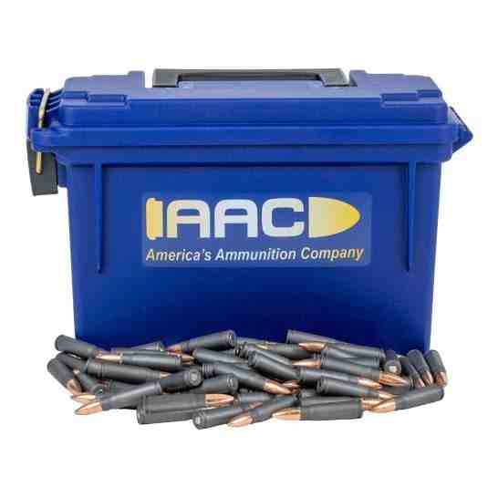 AAC "Soviet Arms" 7.62x39mm 122 Grain FMJ Ammo 250rd With AAC Blue 30 Cal Ammo Can