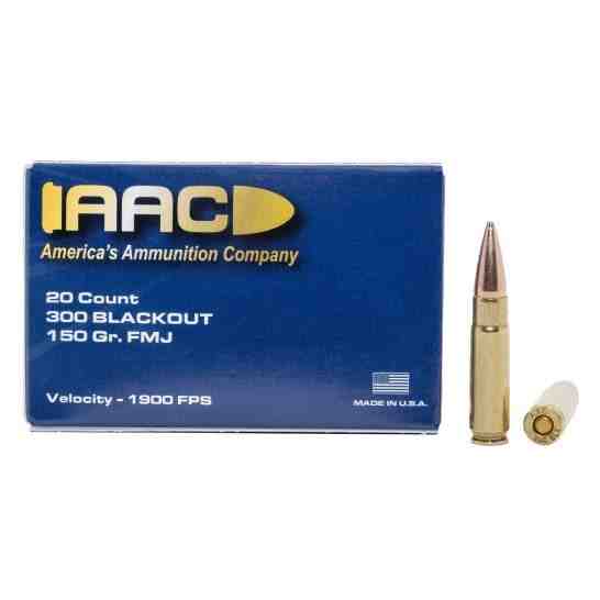 AAC 300 Blackout Ammo 150 Grain FMJ 20rd Box