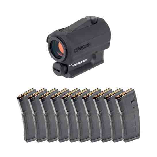 Vortex Sparc AR 2 MOA Red Dot & 10 Magpul 30rd PMAGs