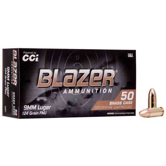 1,000 Rounds Of CCI Blazer 9mm FMJ 124 Grain Ammo