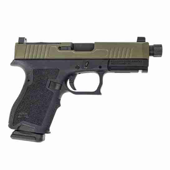 PSA Dagger Compact 9mm Pistol With Extreme Carry Cuts RMR Slide, Threaded Barrel - 2-Tone Sniper Green With PSA Soft Case