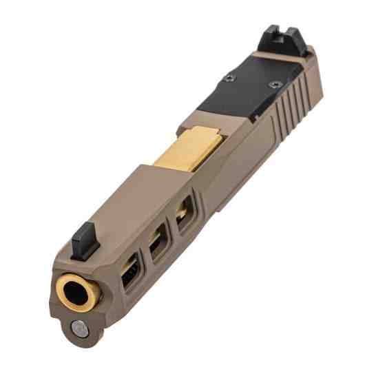 PSA Dagger Complete SW3 RMR Slide Assembly W/TiN Non-Threaded Fluted Barrel, Flat Dark Earth