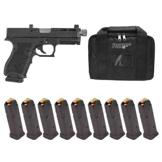 PSA Dagger Compact SW4 RMR Pistol With Stainless Threaded Barrel, Black W/ 10 Mags and PSA Pistol Case