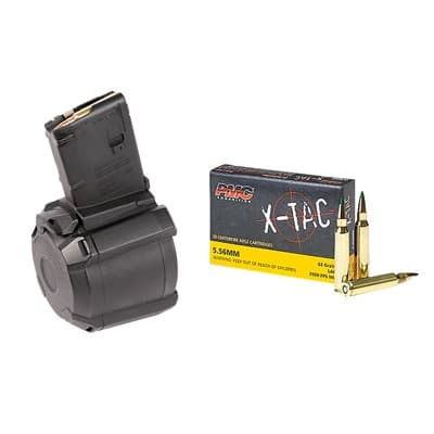X-Tac 5.56 Nato 62gr Penetrator Fmj 1000rd Case With D60 - X-Tac 5.56 Nato 62gr Lap Green Tip 1000rd & Magpul D-60 Mag