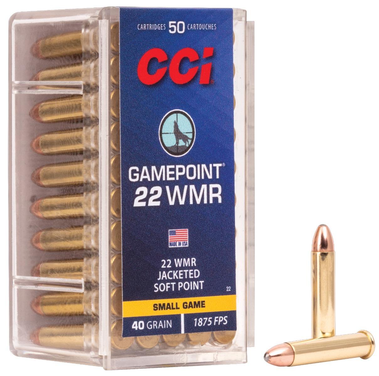 CCI .22 WMR 40gr JSP GamePoint Ammunition 50rds- - 0022 by Cci - Product Image