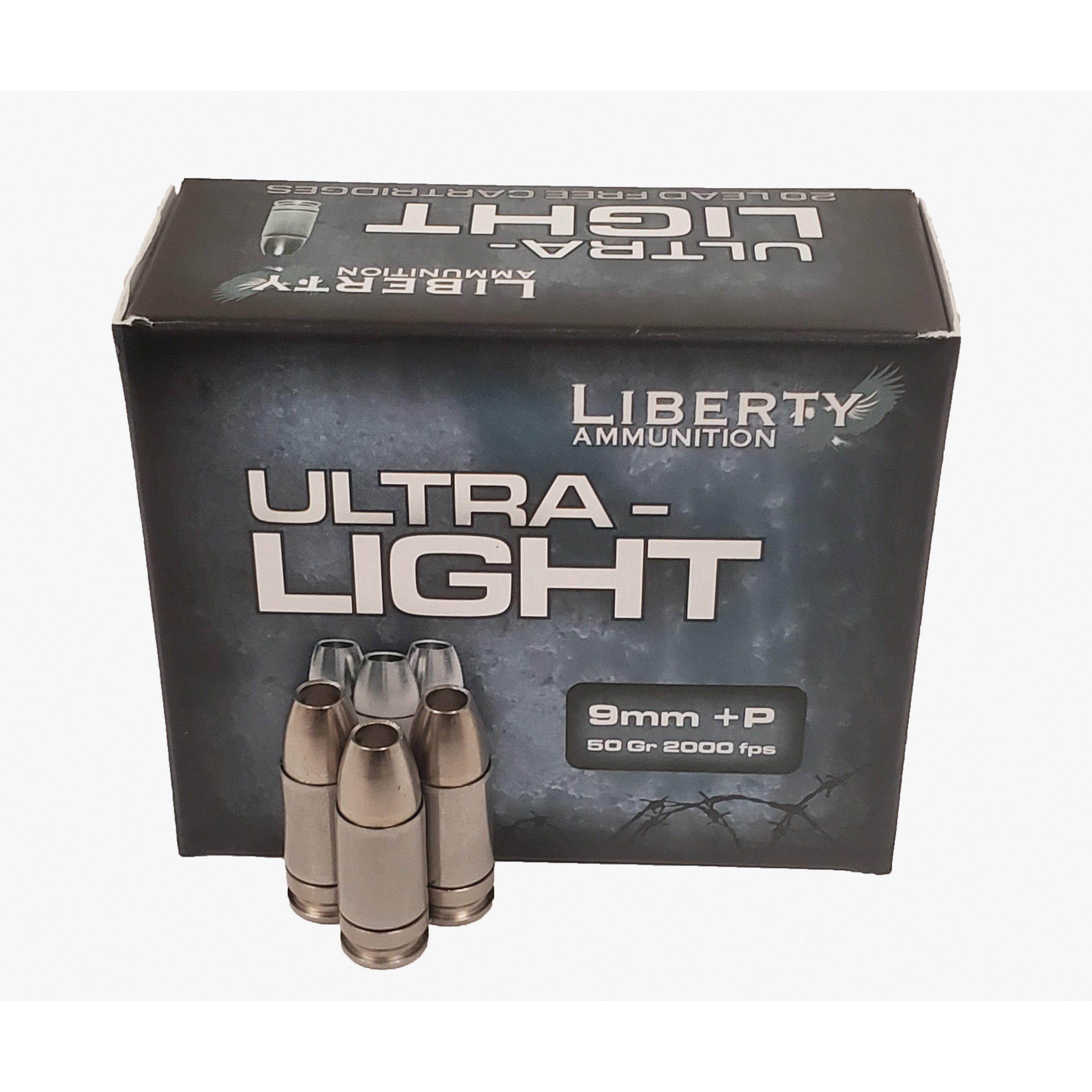 Liberty Ammunition Ultra-Lights 50 gr CHP 9mm +P Ammo, 20/box - LA-UL-9-052 by Liberty Ammunition - Product Image