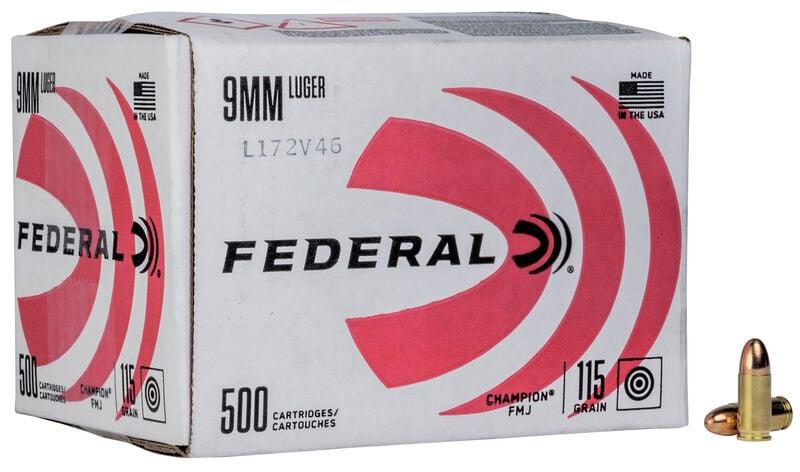 Federal Champion 9mm Bulk Ammo 115 Grain FMJ 500rds by Federal - Product Image