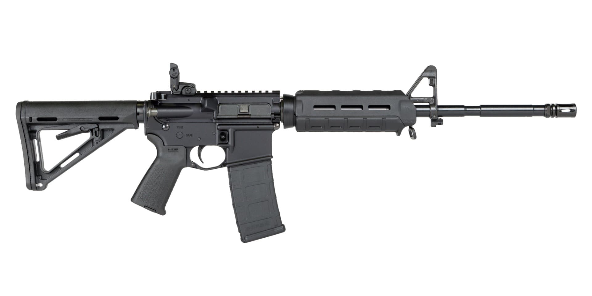 PSA PA-15 16"Nitride M4 Carbine 5.56 NATO MOE AR-15 Rifle w/ MBUS Rear, Black