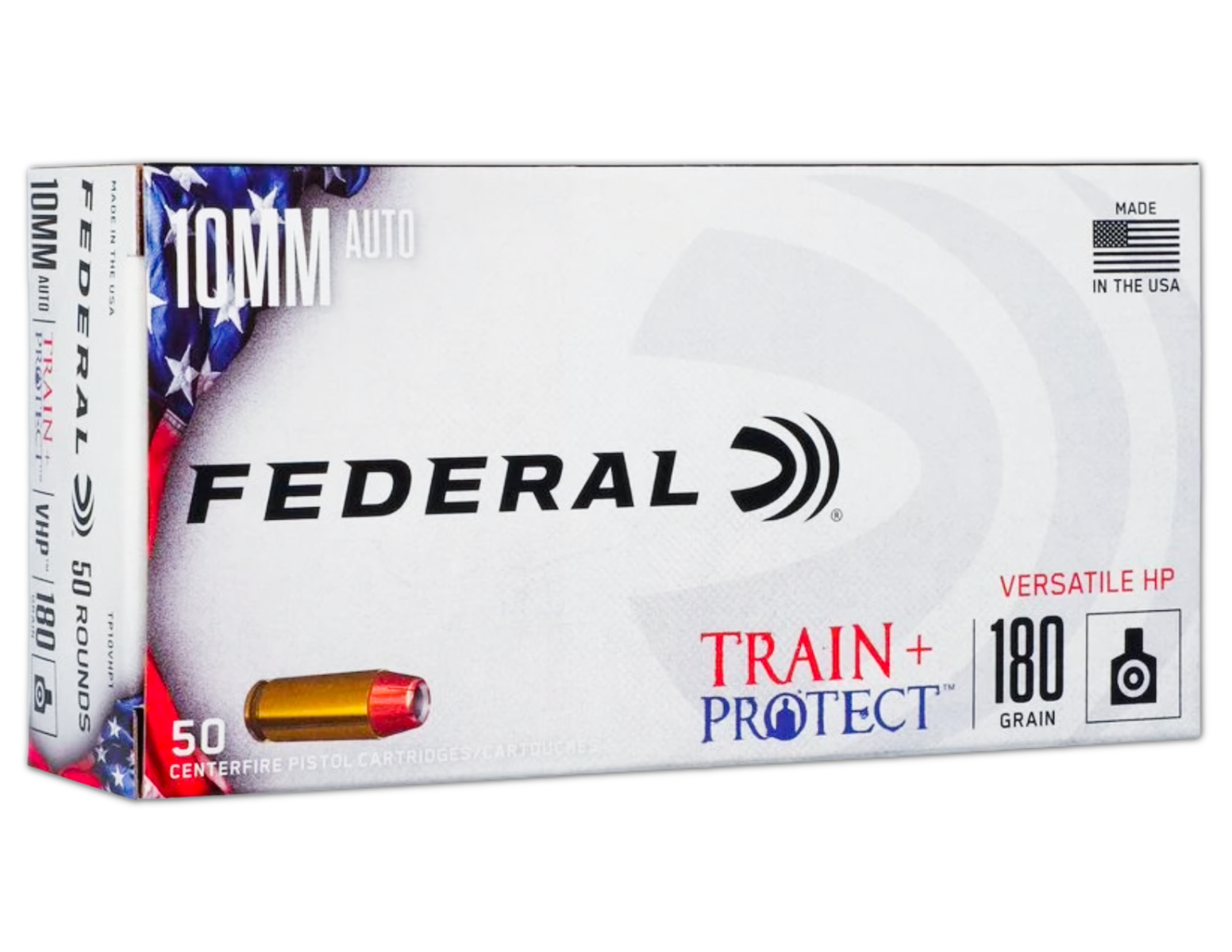 Federal Train+Protect 10mm Auto 180 gr VHP Ammo, 50rds - TP10VHP1 by Federal - Product Image
