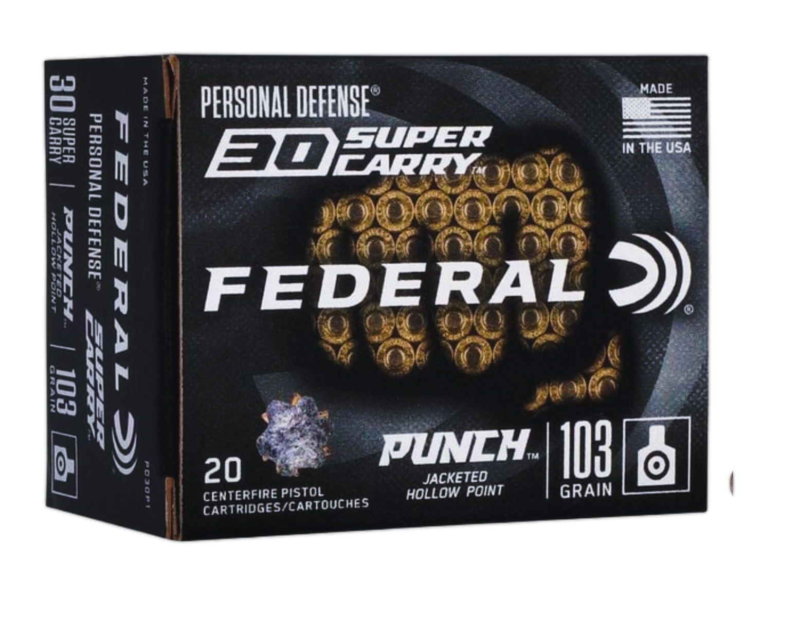 Federal Personal Defense Punch .30 Super Carry 103 gr Ammo PHP, 20rds - PD30P1 by Federal - Product Image