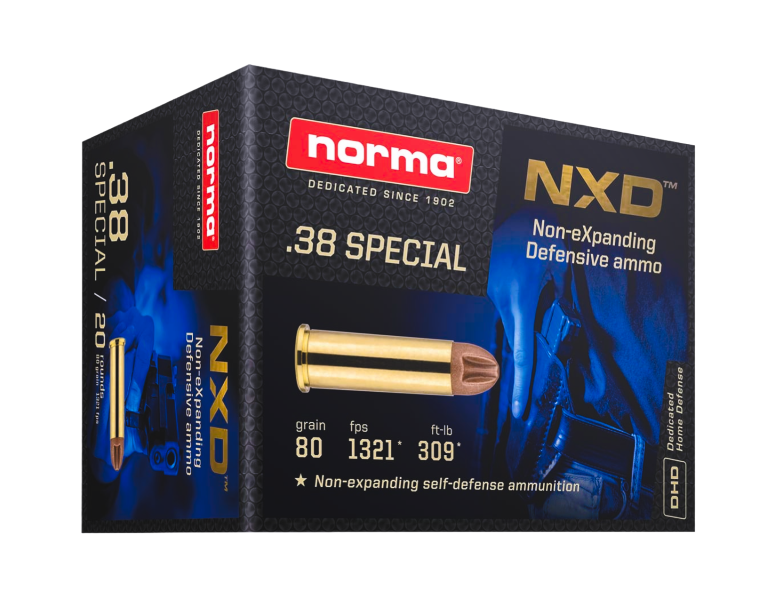Norma NXD .38 Special 80 gr Injection Molded Copper Ammo, 20rds - 611240020 by Norma - Product Image