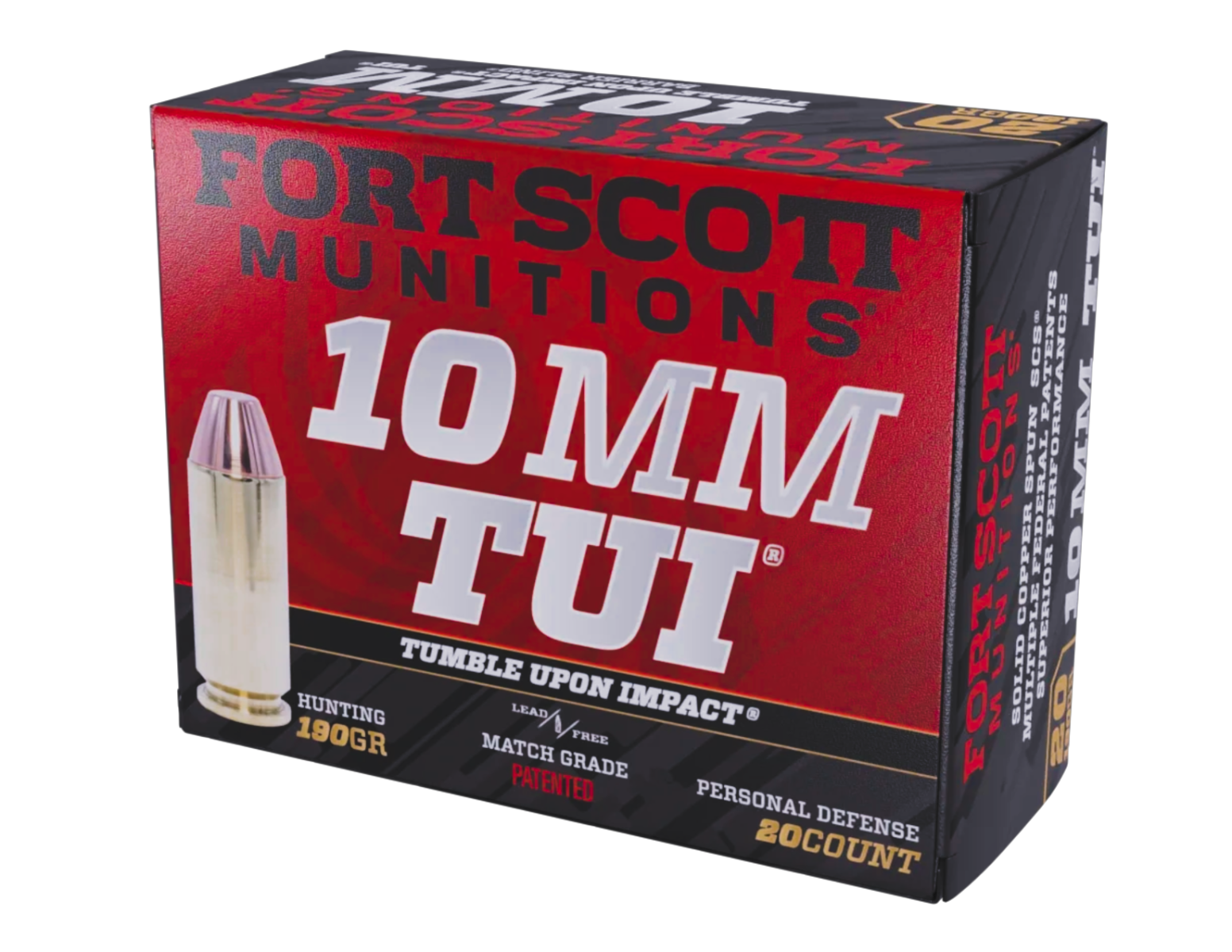 Fort Scott Munitions 10mm TUI 190GR SCS 20rds - 10MM190SCV2 by Fort Scott Munitions - Product Image