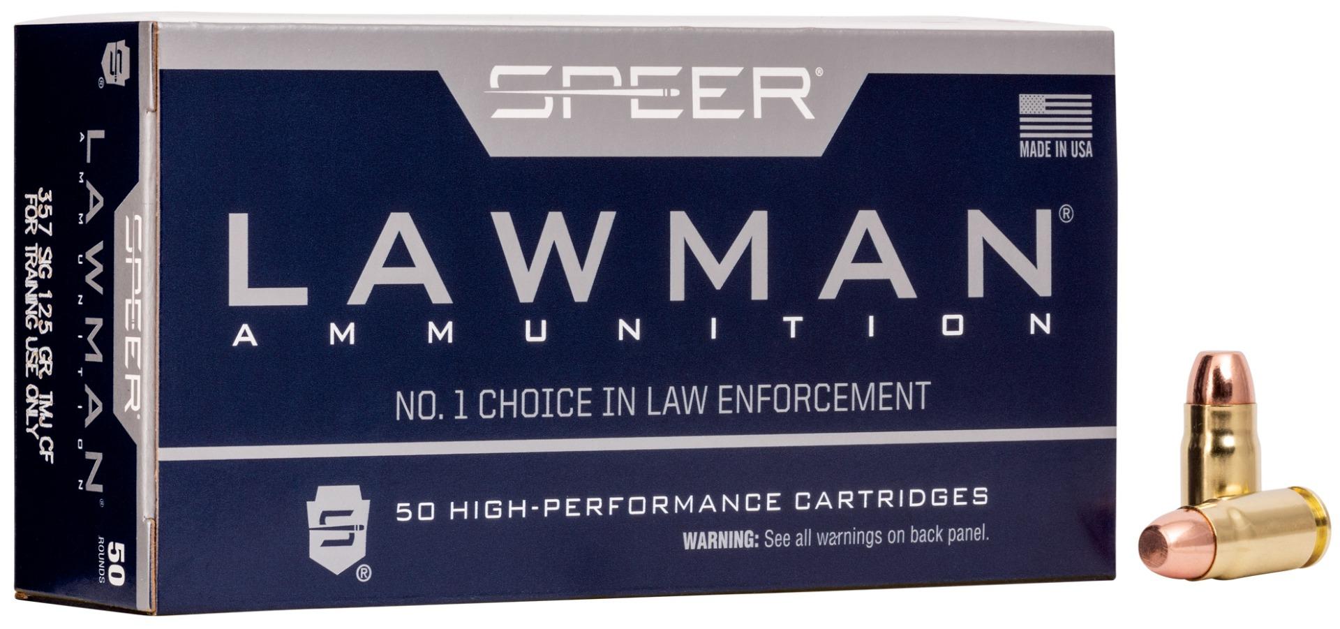 Speer Lawman Clean-Fire Training 125 gr Total Metal Jacket .357 Sig Ammo, 50/box - 54232 by Speer - Product Image