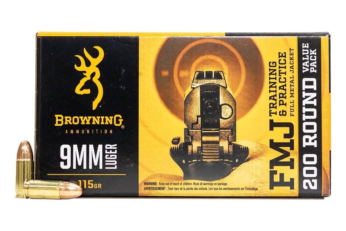 Browning 115 gr FMJ 9mm Ammunition 200 Rounds - B191800096 by Browning - Product Image