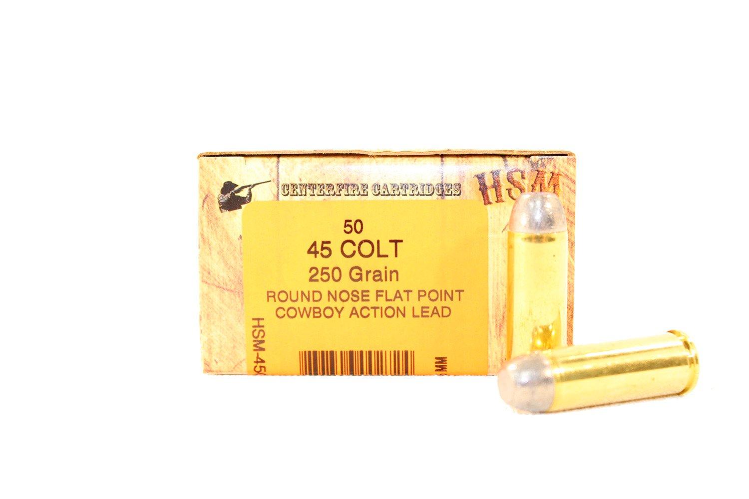 HSM 45 Colt 250gr RNFP-H Ammunition New Manufactured Cowboy Action 50rds - HSM-45C-1-N by Hsm Ammunition - Product Image