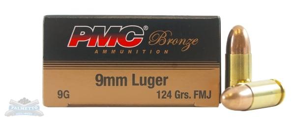 PMC Bronze 9mm 124gr FMJ Ammunition 50rds - 9G by Pmc - Product Image