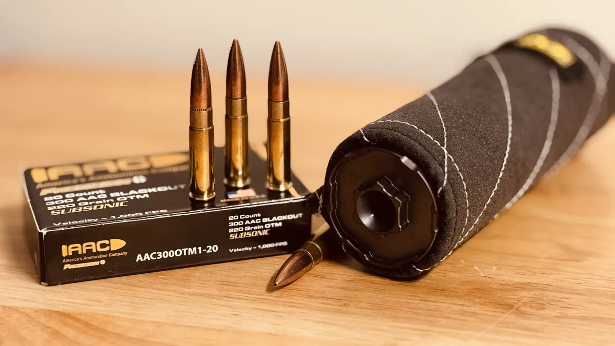 AAC 300 Blackout 220 Grain Subsonic Ammo With Q Trash Panda Suppressor